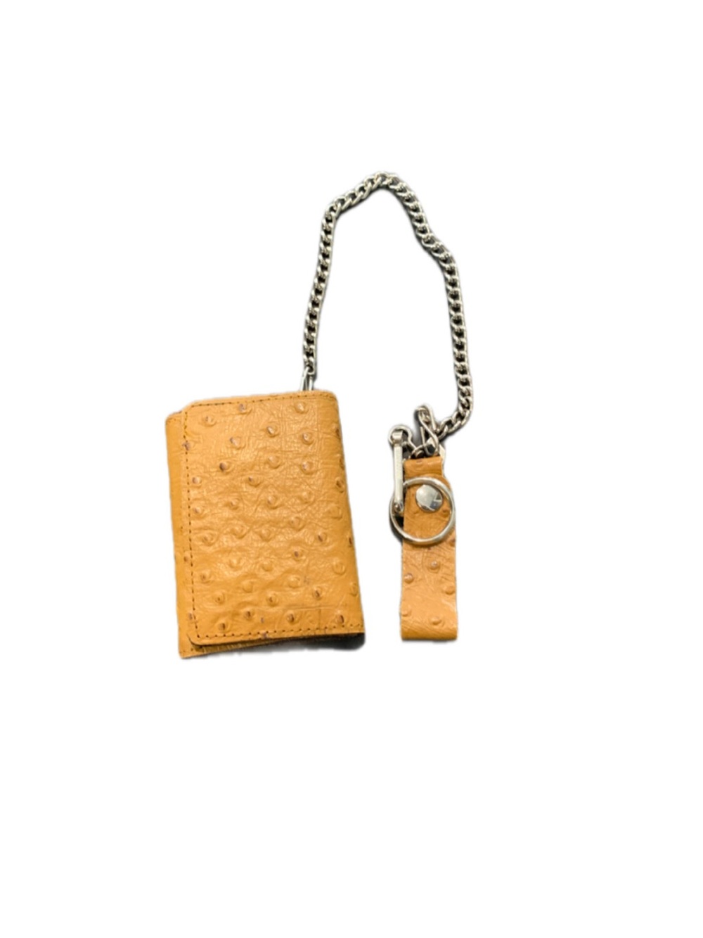 Tan leather wallet with chain